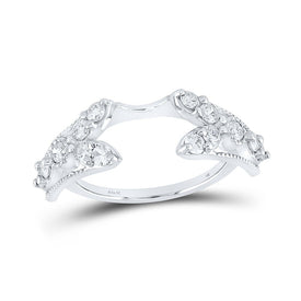 14kt White Gold Radiant Brilliance Diamond Wrap Enhancer Wedding Band - Top View