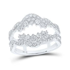 14kt White Gold Diamond Wrap Enhancer Wedding Band - Timeless Elegance for Brides - Top View