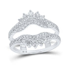 14kt White Gold Sparkling Diamond Wrap Enhancer Wedding Band - Top View