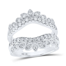 14kt White Gold Diamond Wrap Enhancer Wedding Band: A Timeless Elegance - Top View