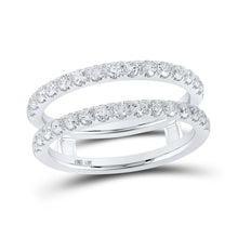 Load image into Gallery viewer, Radiant Love 14kt White Gold Diamond Wrap Enhancer Wedding Band - Top View