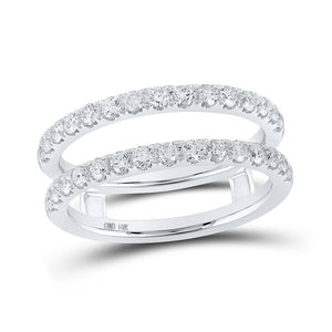 Wedding Collection | 14kt White Gold Womens Round Diamond Wrap Enhancer Wedding Band 3/4 Cttw | Splendid Jewellery GND