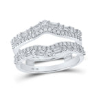 14kt White Gold Sparkling Diamond Wrap Enhancer Wedding Band - Top View