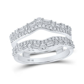 14kt White Gold Sparkling Diamond Wrap Enhancer Wedding Band - Top View