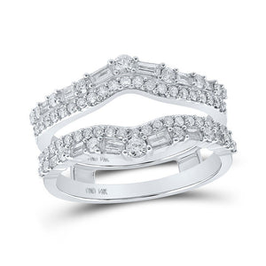 Wedding Collection | 14kt White Gold Womens Round Diamond Wrap Enhancer Wedding Band 3/4 Cttw | Splendid Jewellery GND