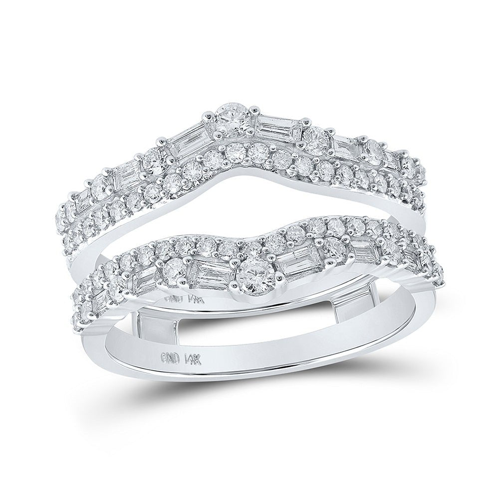 Wedding Collection | 14kt White Gold Womens Round Diamond Wrap Enhancer Wedding Band 3/4 Cttw | Splendid Jewellery GND