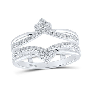 Wedding Collection | 14kt White Gold Womens Round Diamond Wrap Enhancer Wedding Band 3/8 Cttw | Splendid Jewellery GND