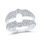Sparkling Love: 14kt White Gold Round Diamond Wrap Enhancer Wedding Band - Top View
