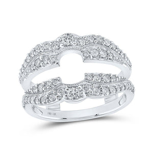 Wedding Collection | 14kt White Gold Womens Round Diamond Wrap Enhancer Wedding Band 5/8 Cttw | Splendid Jewellery GND