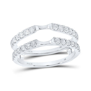 Wedding Collection | 14kt White Gold Womens Round Diamond Wrap Enhancer Wedding Band 5/8 Cttw | Splendid Jewellery GND