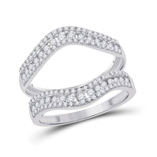 Load image into Gallery viewer, 14kt White Gold Diamond Wrap Enhancer Wedding Band - A Touch of Brilliance - Top View