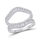 14kt White Gold Diamond Wrap Enhancer Wedding Band - A Touch of Brilliance - Top View