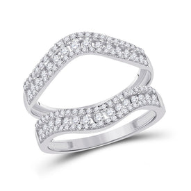 14kt White Gold Diamond Wrap Enhancer Wedding Band - A Touch of Brilliance - Top View