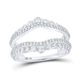 Dazzling 14kt White Gold Diamond Wrap Enhancer Wedding Band - Top View