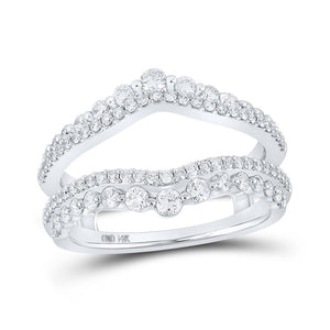Wedding Collection | 14kt White Gold Womens Round Diamond Wrap Enhancer Wedding Band 7/8 Cttw | Splendid Jewellery GND
