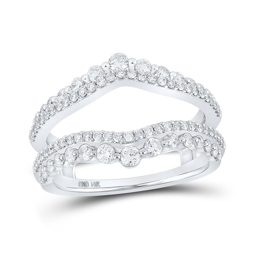 Wedding Collection | 14kt White Gold Womens Round Diamond Wrap Enhancer Wedding Band 7/8 Cttw | Splendid Jewellery GND