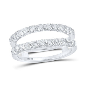 Wedding Collection | 14kt White Gold Womens Round Diamond Wrap Enhancer Wedding Band 7/8 Cttw | Splendid Jewellery GND