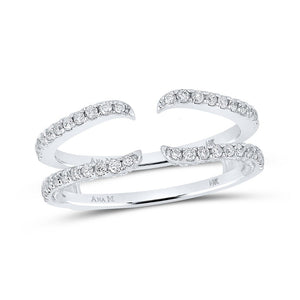 Wedding Collection | 14kt White Gold Womens Round Diamond Wrap Ring Guard Enhancer 1/2 Cttw | Splendid Jewellery GND