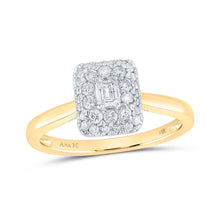 Load image into Gallery viewer, 14kt Yellow Gold Emerald Diamond Halo Bridal Wedding Engagement Ring - Eternal Elegance - Top View