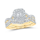 Enchanting Emerald Brilliance Wedding Ring Set - Top View