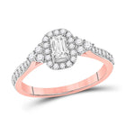 14kt Golden Radiance Emerald Diamond Solitaire Bridal Wedding Engagement Ring - Top View