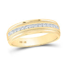 "Radiant Round Diamond Wedding Band in 14kt Yellow Gold - A Timeless Symbol of Love" - Top View