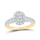 Radiant Love 14kt Yellow Gold Oval Diamond Halo Bridal Wedding Engagement Ring - Top View