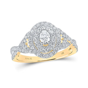 Wedding Collection | 14kt Yellow Gold Oval Diamond Halo Bridal Wedding Engagement Ring 1 Cttw | Splendid Jewellery GND
