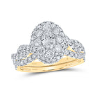 14kt Golden Halo of Love Bridal Wedding Ring Set - Top View