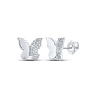 Whimsical Diamond Butterfly Earrings in 10kt White Gold - Splendid Jewellery