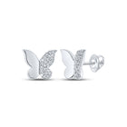 Whimsical Diamond Butterfly Earrings in 10kt White Gold - Splendid Jewellery