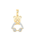 Whimsical Gold Teddy Bear Diamond Pendant - Splendid Jewellery
