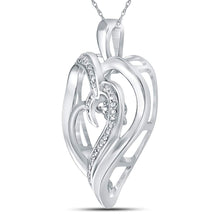Load image into Gallery viewer, Whimsical Heartbeat Diamond Pendant - Sterling Silver Love Symbol Necklace  Side View from Splendid Jewellery
