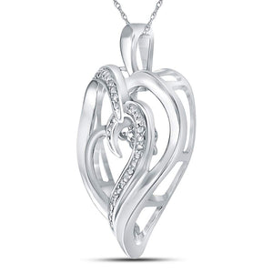 Whimsical Heartbeat Diamond Pendant - Sterling Silver Love Symbol Necklace - Splendid Jewellery