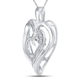 Whimsical Heartbeat Diamond Pendant - Sterling Silver Love Symbol Necklace - Splendid Jewellery