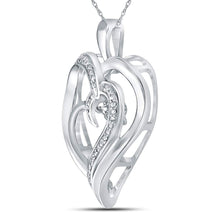 Load image into Gallery viewer, Whimsical Heartbeat Diamond Pendant - Sterling Silver Love Symbol Necklace  Side View 2 from Splendid Jewellery