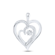 Load image into Gallery viewer, Whimsical Heartbeat Diamond Pendant - Sterling Silver Love Symbol Necklace  Top View from Splendid Jewellery