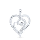 Whimsical Heartbeat Diamond Pendant - Sterling Silver Love Symbol Necklace  Top View from Splendid Jewellery