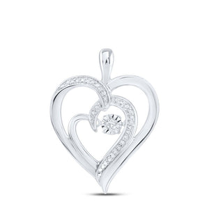 Whimsical Heartbeat Diamond Pendant - Sterling Silver Love Symbol Necklace - Splendid Jewellery