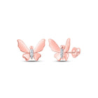Whimsical Rose Gold Diamond Butterfly Earrings - Splendid Jewellery