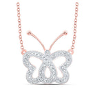 Whimsical Rose Gold Diamond Butterfly Necklace - Splendid Jewellery