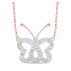 Whimsical Rose Gold Diamond Butterfly Necklace - Splendid Jewellery