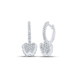Whimsical Wings Diamond Dangle Hoop Earrings - Splendid Jewellery