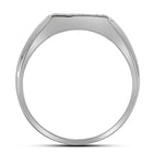 White Gold Diagonal Row Diamond Fashion Ring for Men - 1/12 Cttw - Splendid Jewellery