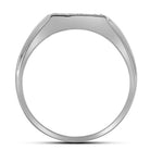 White Gold Diagonal Row Diamond Fashion Ring for Men - 1/12 Cttw - Splendid Jewellery