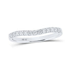 White Gold Diamond Curved Band Ring - A Captivating Sparkle of Elegance - Splendid Jewellery