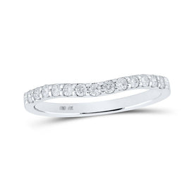 White Gold Diamond Curved Band Ring - A Captivating Sparkle of Elegance - Splendid Jewellery