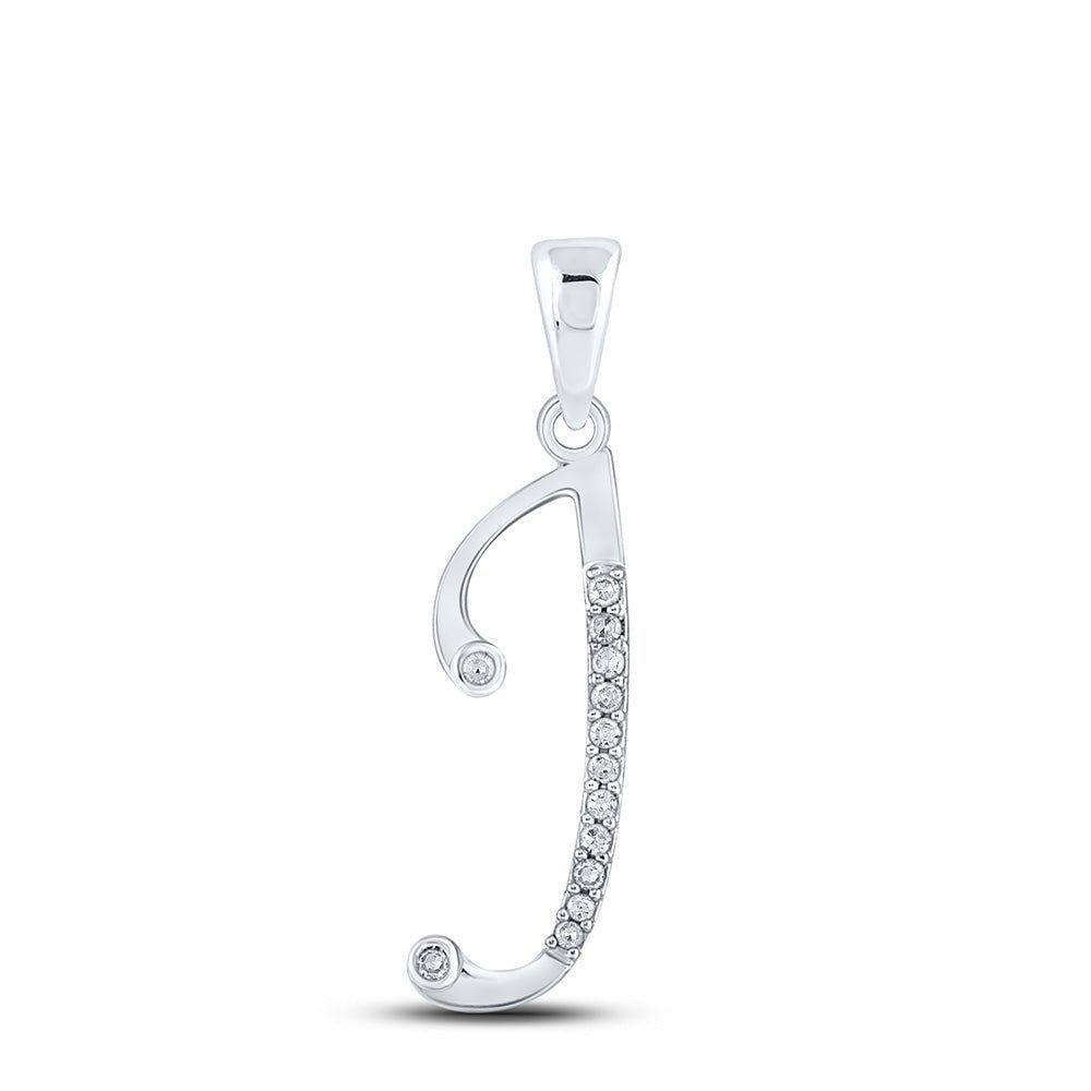 White Gold Diamond Initial Pendant - Personalized Elegance and Brilliance - Splendid Jewellery