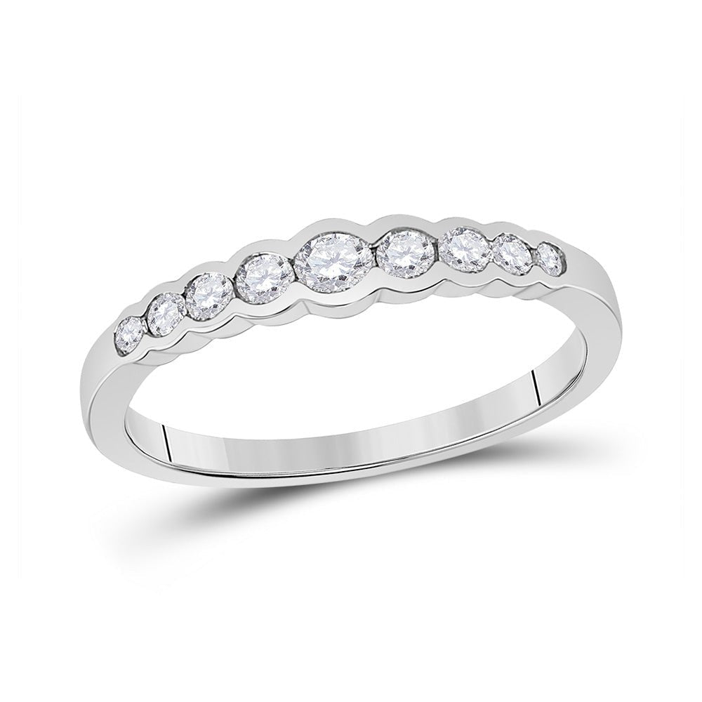 White Gold Diamond Stackable Band Ring - Timeless Elegance and Sparkling Brilliance - Splendid Jewellery