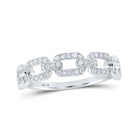White Gold Link Diamond Stackable Band Ring - Splendid Jewellery